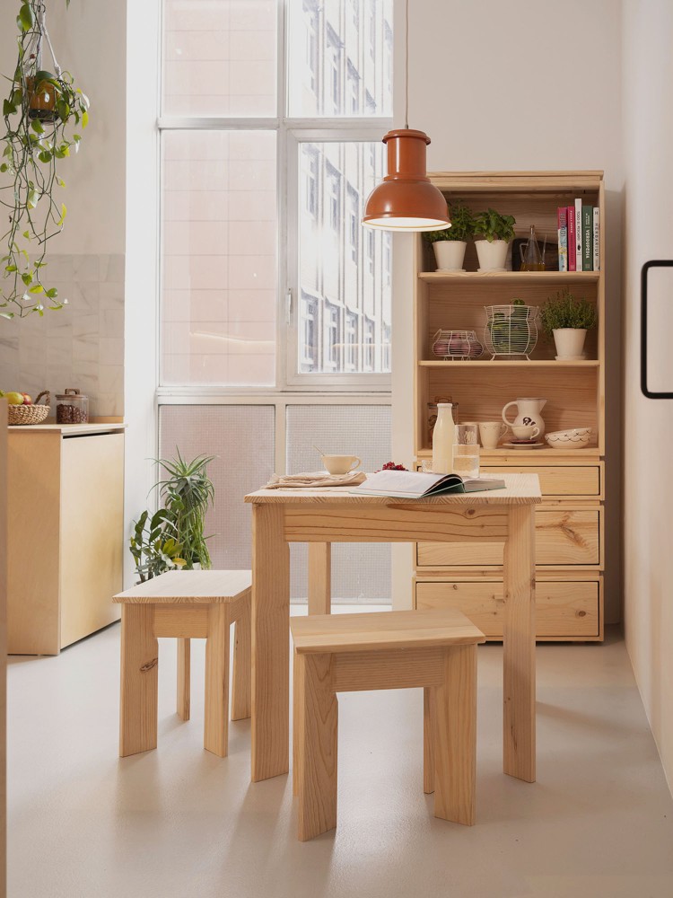 Mesa de comedor de madera 80X80 BATU | LUFE 2