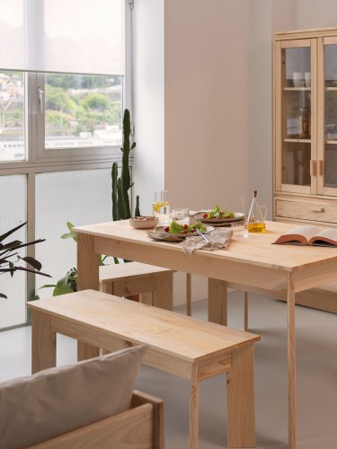Mesa de comedor de madera 150X80 BATU | LUFE