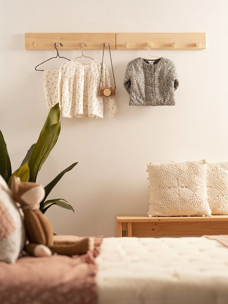 Perchero de pared de madera rectangular | LUFE 2