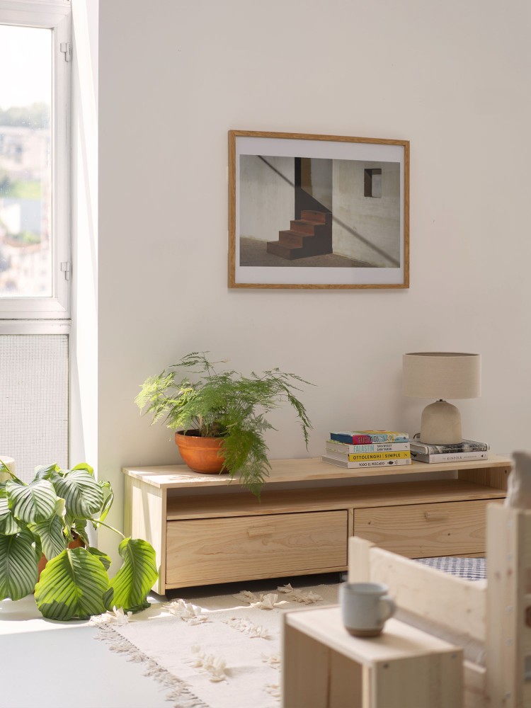 Mueble tv de madera con dos cajones | LUFE 2