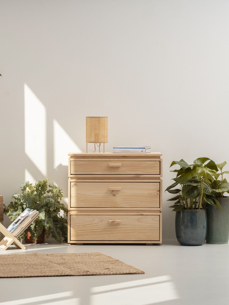 Cajonera de madera con 3 cajones 78x77 LIBE | LUFE 2