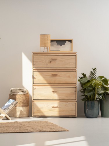 Cómoda de madera con 4 cajones 78x115 LIBE | LUFE