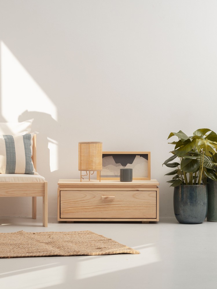 Mesita de noche de madera con cajón 78x32 LIBE | LUFE 2