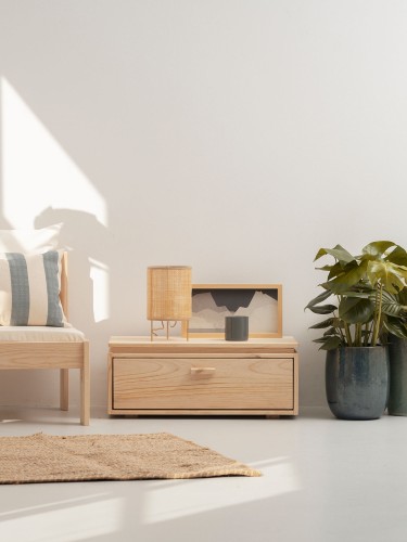 Mesita de noche de madera con cajón 78x32 LIBE | LUFE