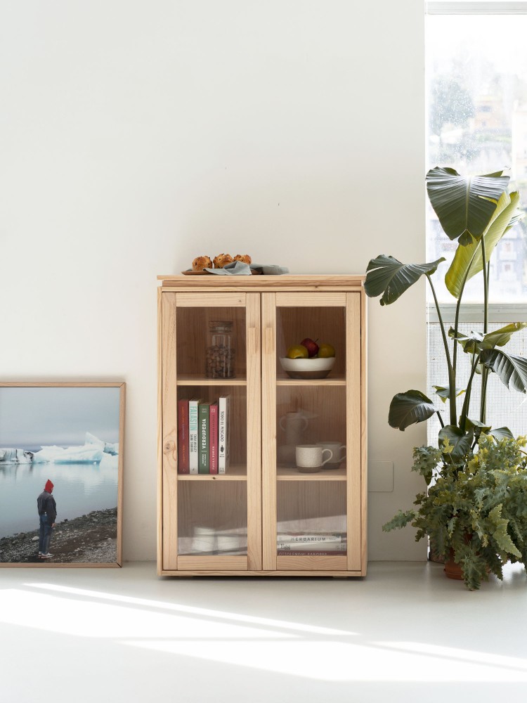 Vitrina expositora de cristal y madera 78x115 LIBE | LUFE 2