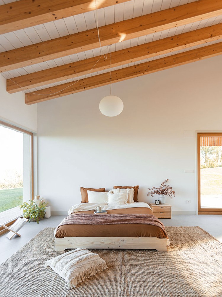 Cama MENDI 140 de suelo de madera tipo tatami japonés | LUFE 2