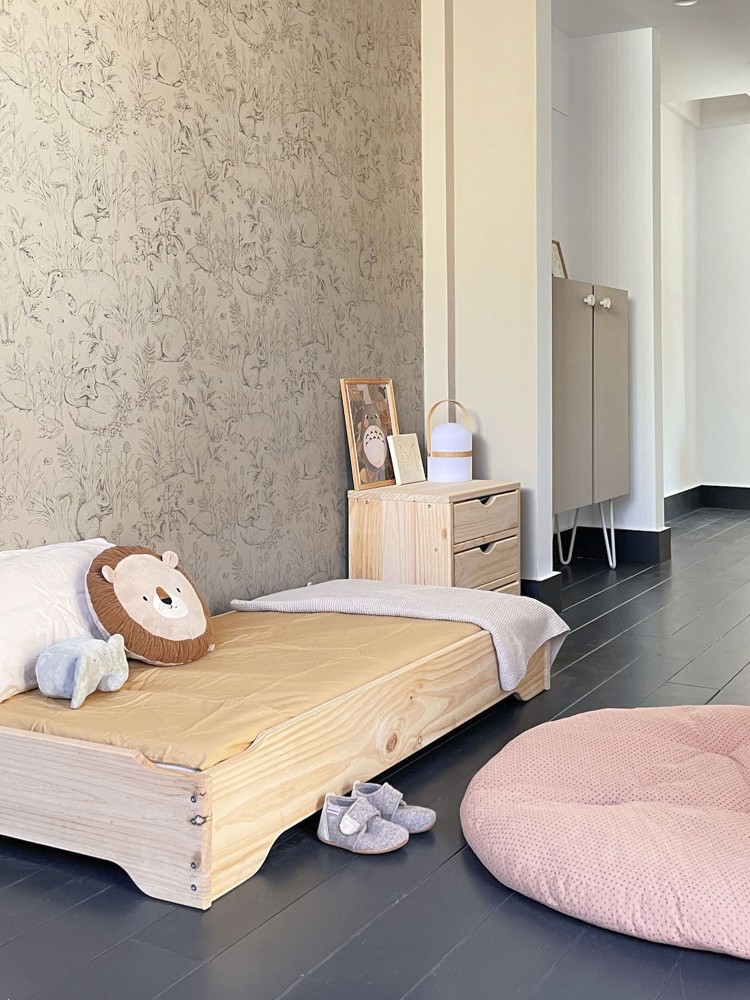 Cama montessori apilable infantil de madera 120x60 cm | LUFE 2