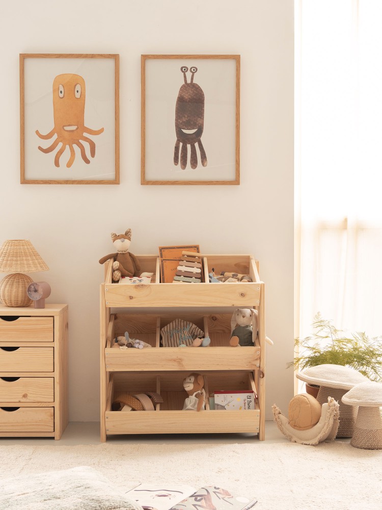 Mueble organizador Montessori de madera 2