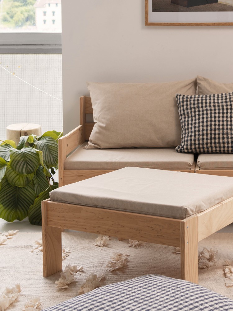 Puf módulo sofá de madera y espuma | LUFE 2