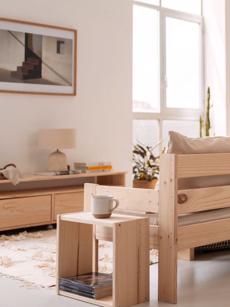 Estantería cubo 2 baldas de madera | LUFE 2
