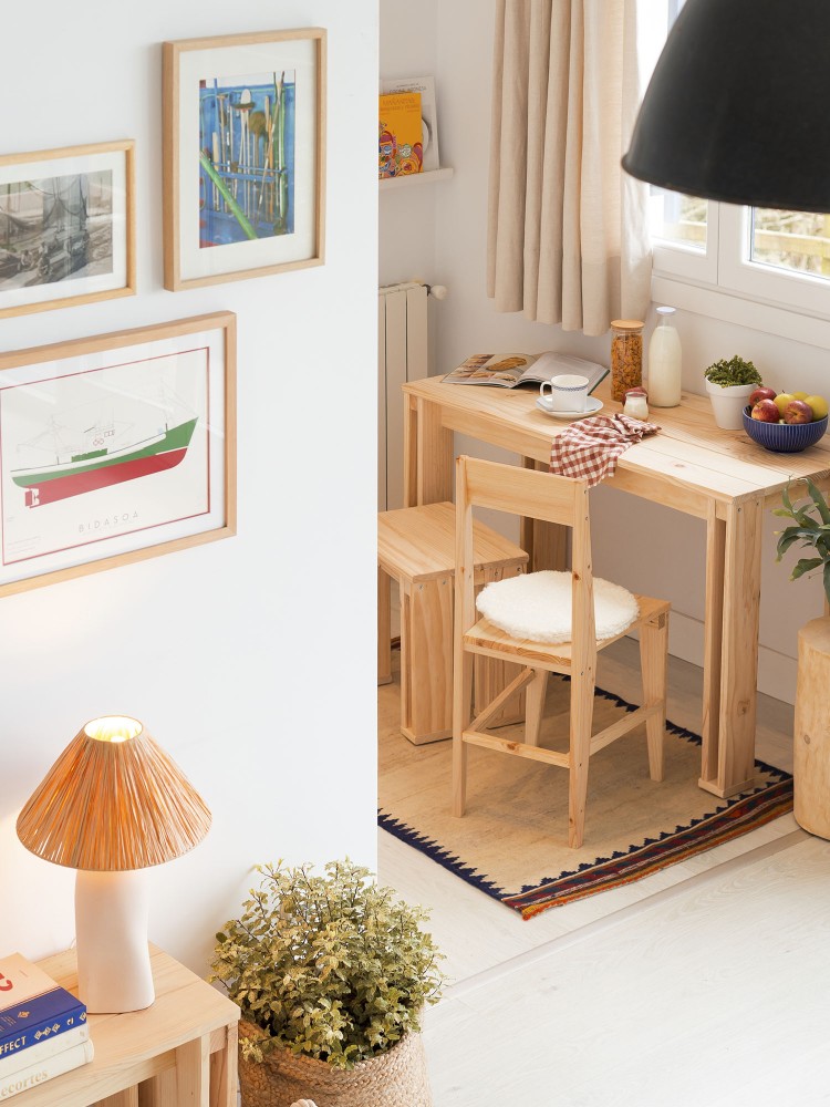 Mesa de madera de estudio o comedor 120 cm | LUFE 2