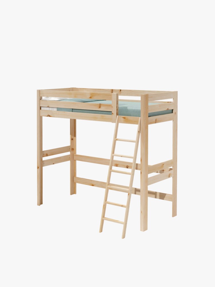 Cama alta individual de 90 cm de madera | LUFE