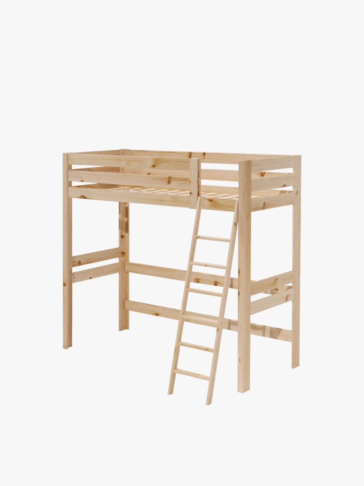Cama alta individual de 90 cm de madera | LUFE 2