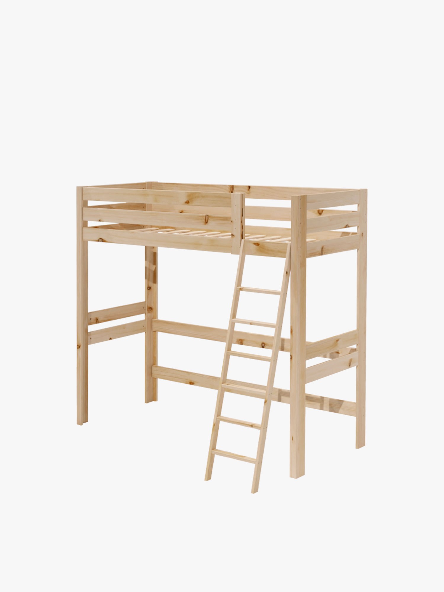 Cama alta individual de 90 cm de madera | LUFE