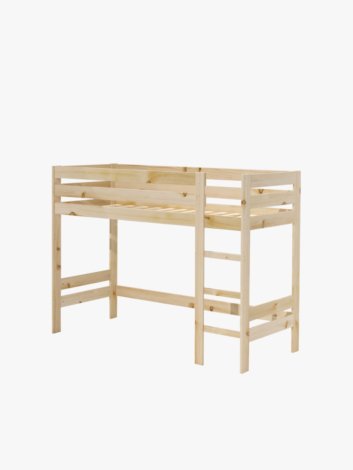 Cama semi alta individual de 90 cm de madera | LUFE