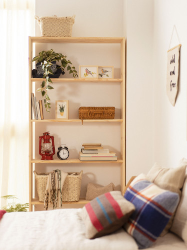 Estantería básica 6 baldas de madera | LUFE