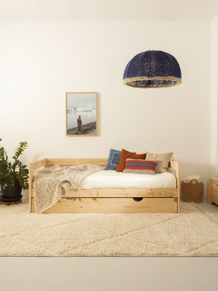 Diván individual de 90 cm de madera con cajón | LUFE 2