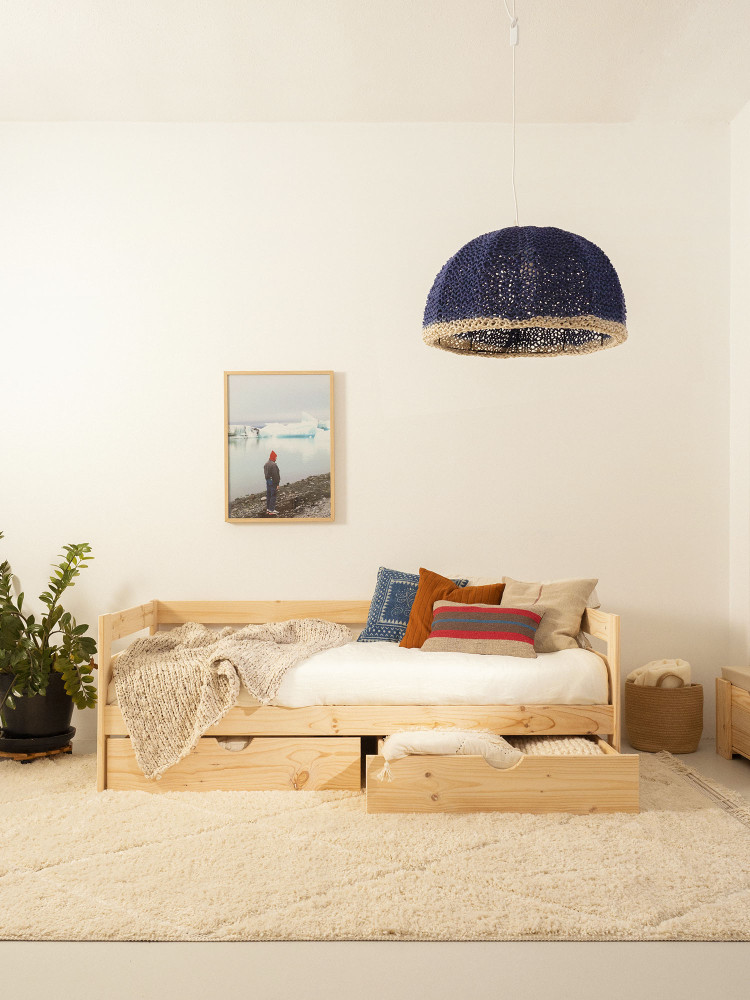 Diván individual de 90 cm de madera con cajones | LUFE 2