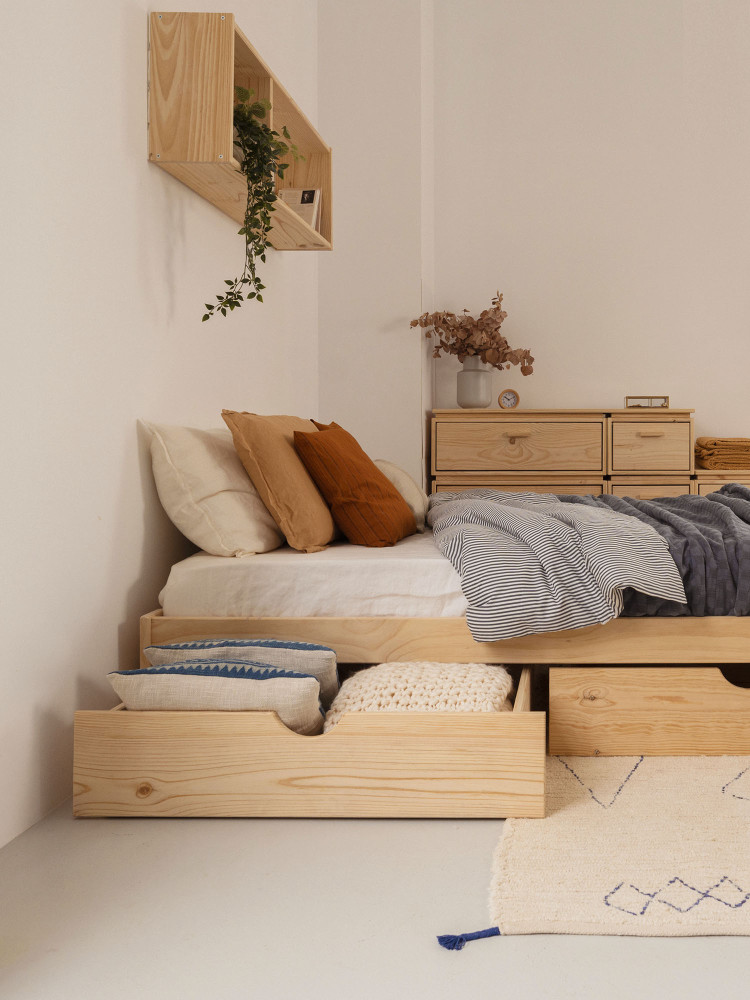 Cama doble BASO 150 cm con cajones | LUFE 2