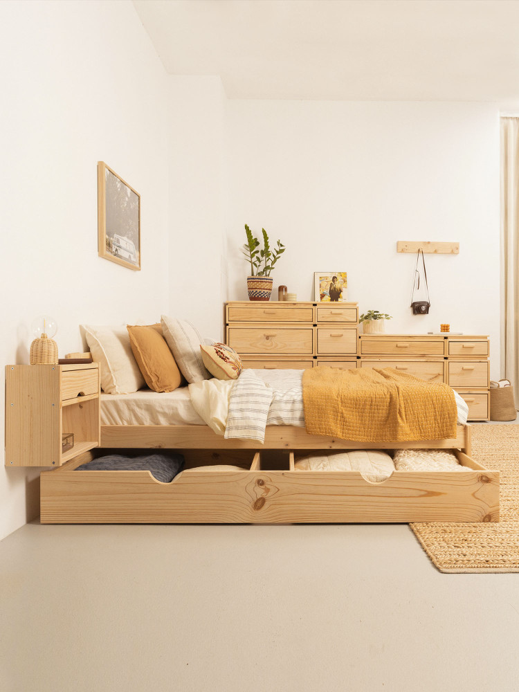 Cama doble LORE 180 cm con cajón largo | LUFE 2