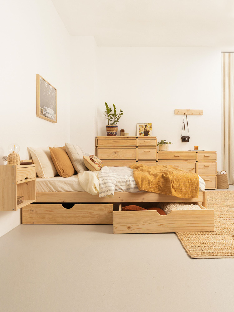 Cama doble LORE 140 cm con cajones | LUFE 2