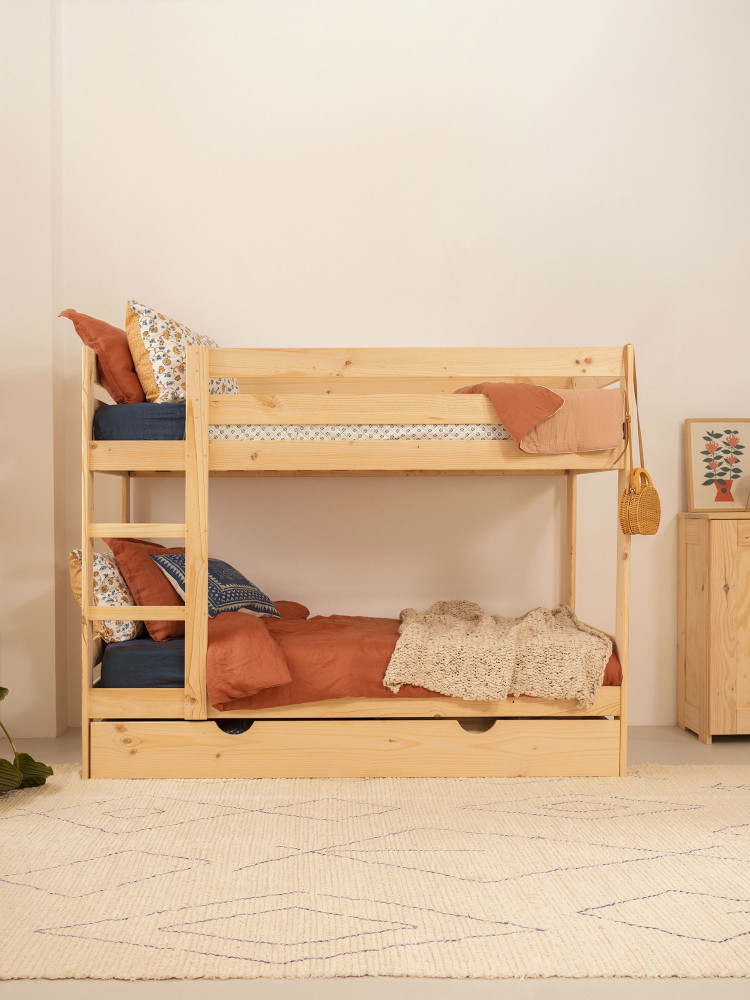 Litera de madera con cajón de almacenaje | LUFE 2