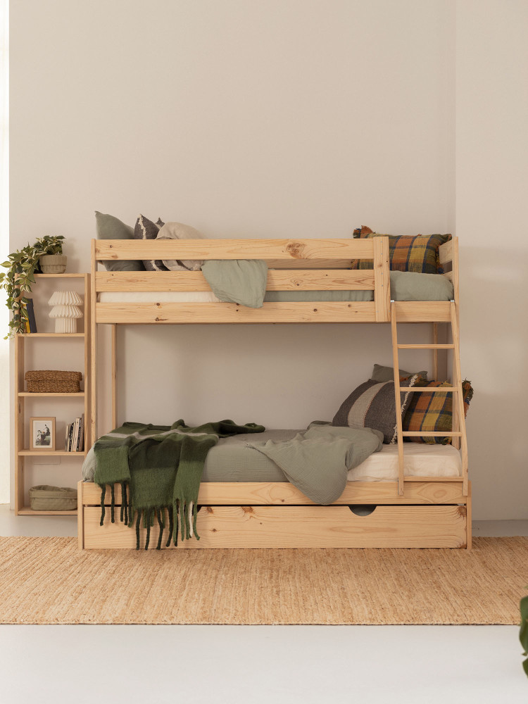 Litera triple cama 90 y 135 con cajón | LUFE 2