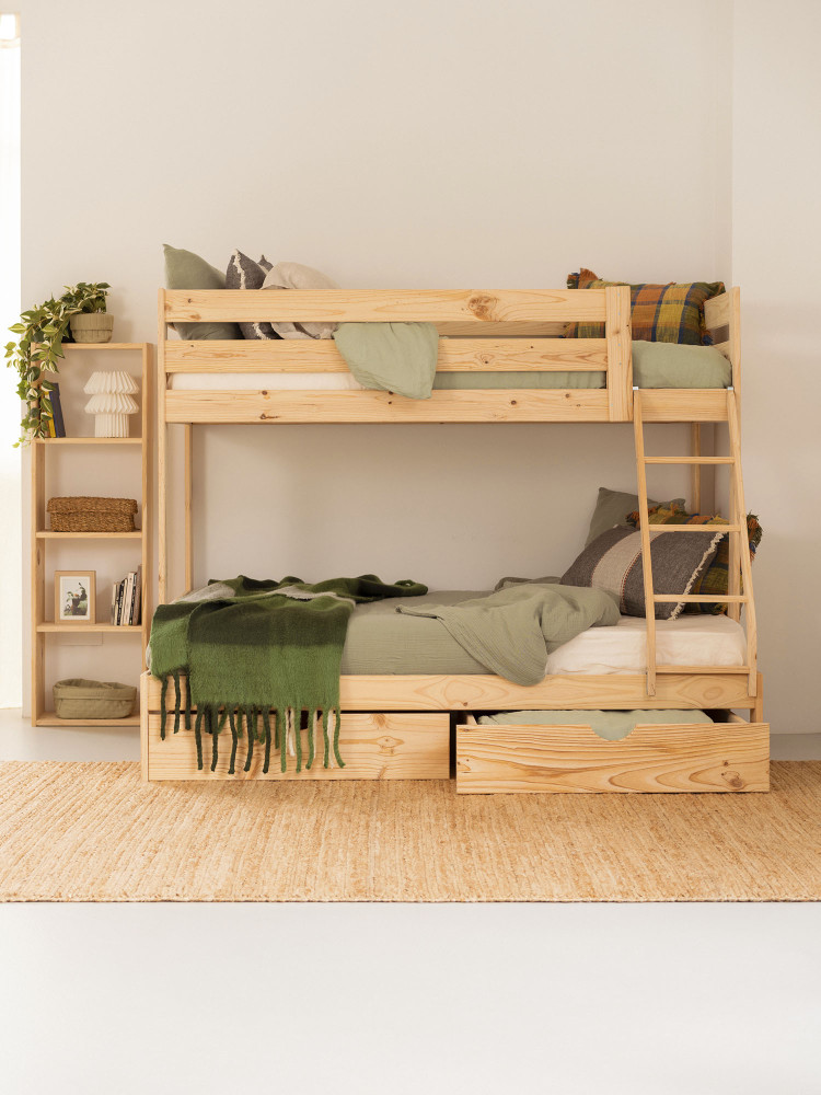 Litera triple cama 90 y 135 con cajones | LUFE 2