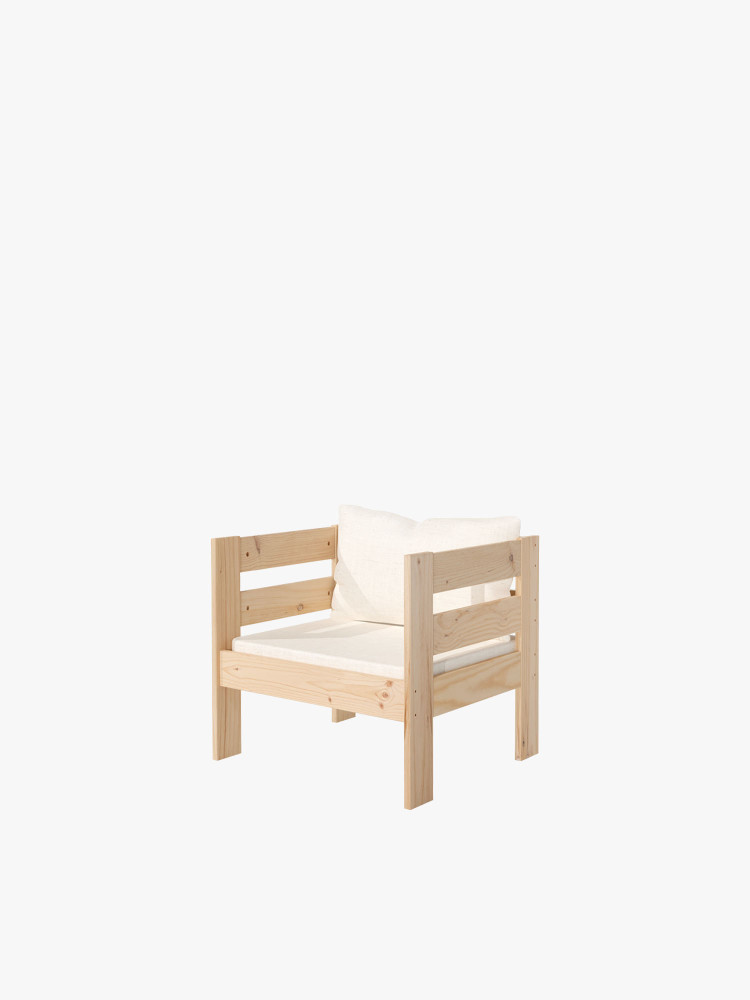 Sillón modular de mader con 2 brazos | LUFE