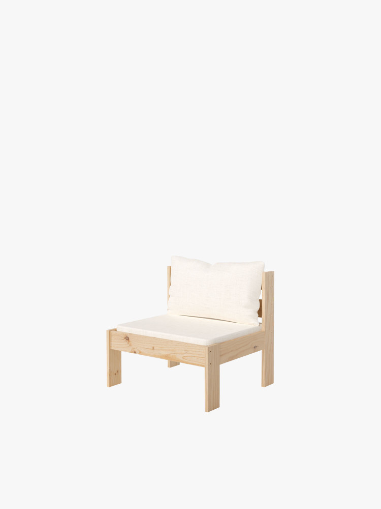 Sillón modular de madera con respaldo para exterior | LUFE