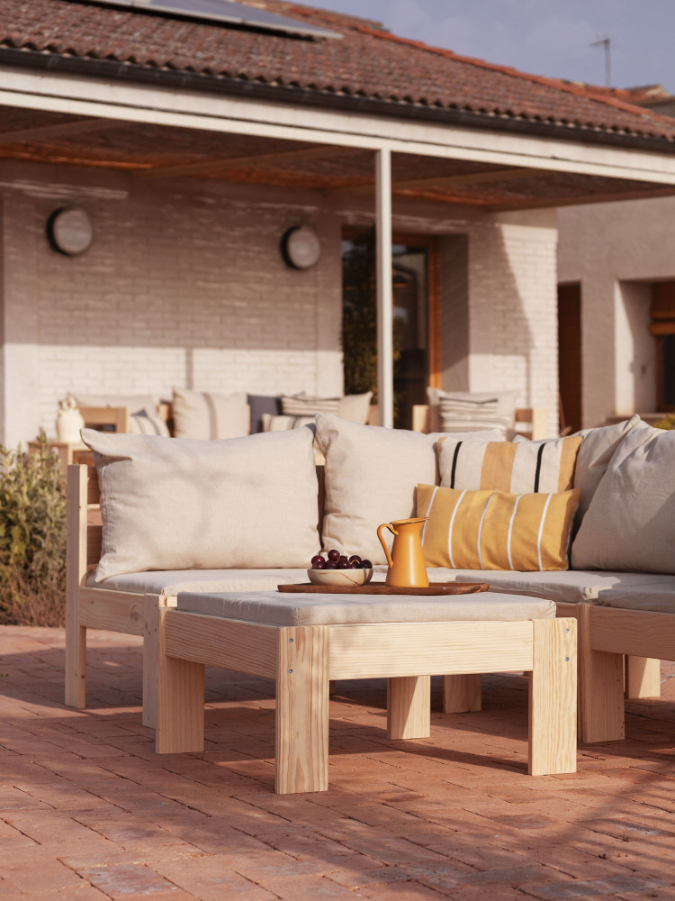 Puf sofá modular de madera para exterior | LUFE 2