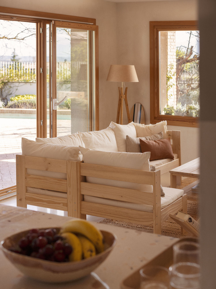 Conjunto sofá modular de madera natural | LUFE 2