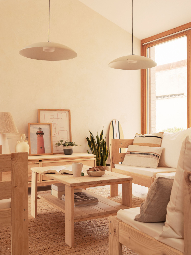 Conjunto sofá modular con mesa en madera | LUFE 2