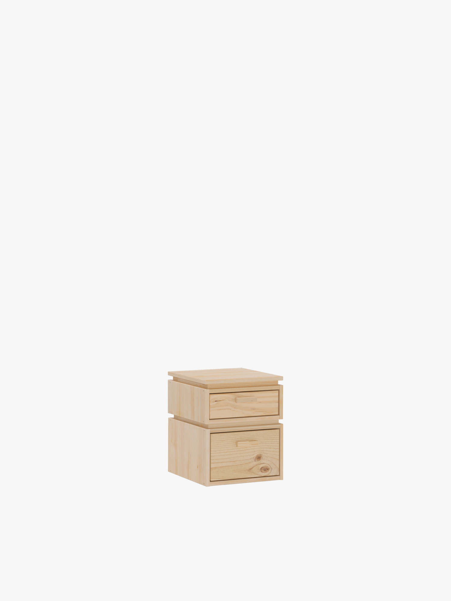 Mesita de noche de madera con 2 cajones 39x49 LIBE | LUFE