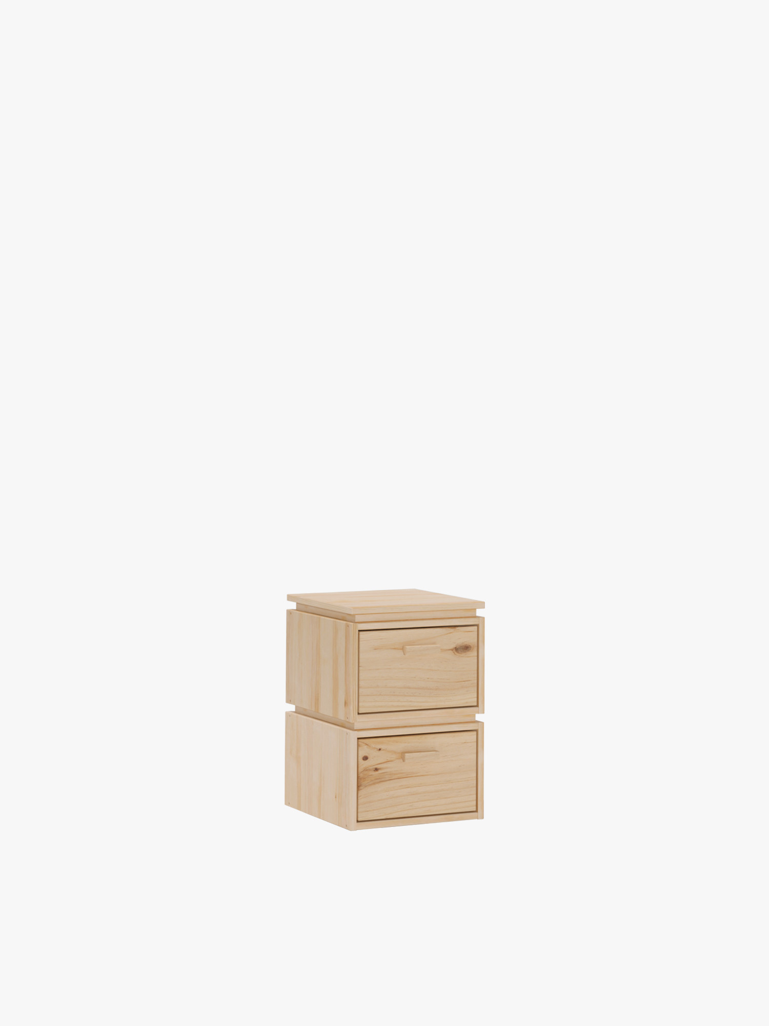 Mesita de noche de madera con 2 cajones 39x59 LIBE | LUFE