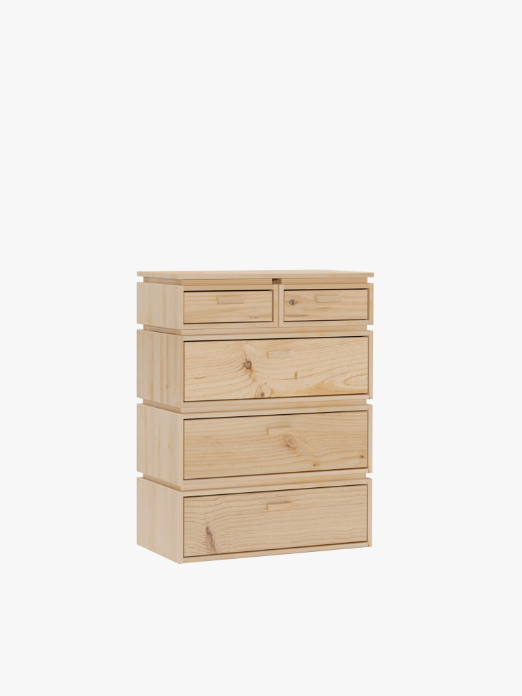 Cómoda de madera con 5 cajones 78x105 LIBE | LUFE
