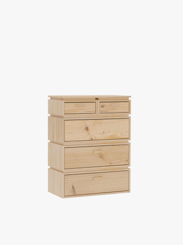Cómoda de madera con 5 cajones 78x105 LIBE | LUFE
