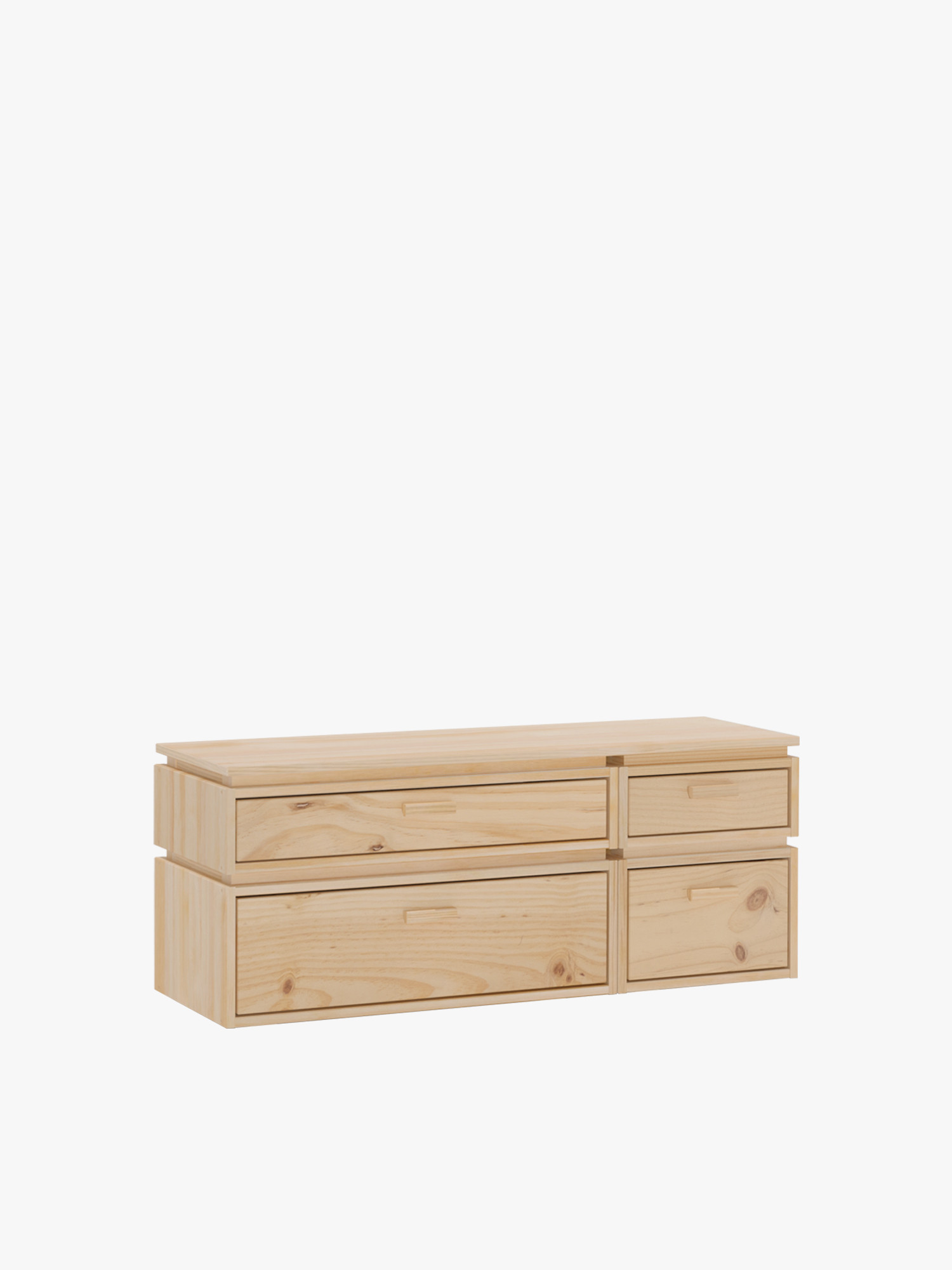 Cómoda doble de madera con 4 cajones 117x49 LIBE | LUFE