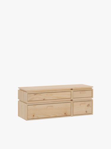Cómoda doble de madera con 4 cajones 117x49 LIBE | LUFE