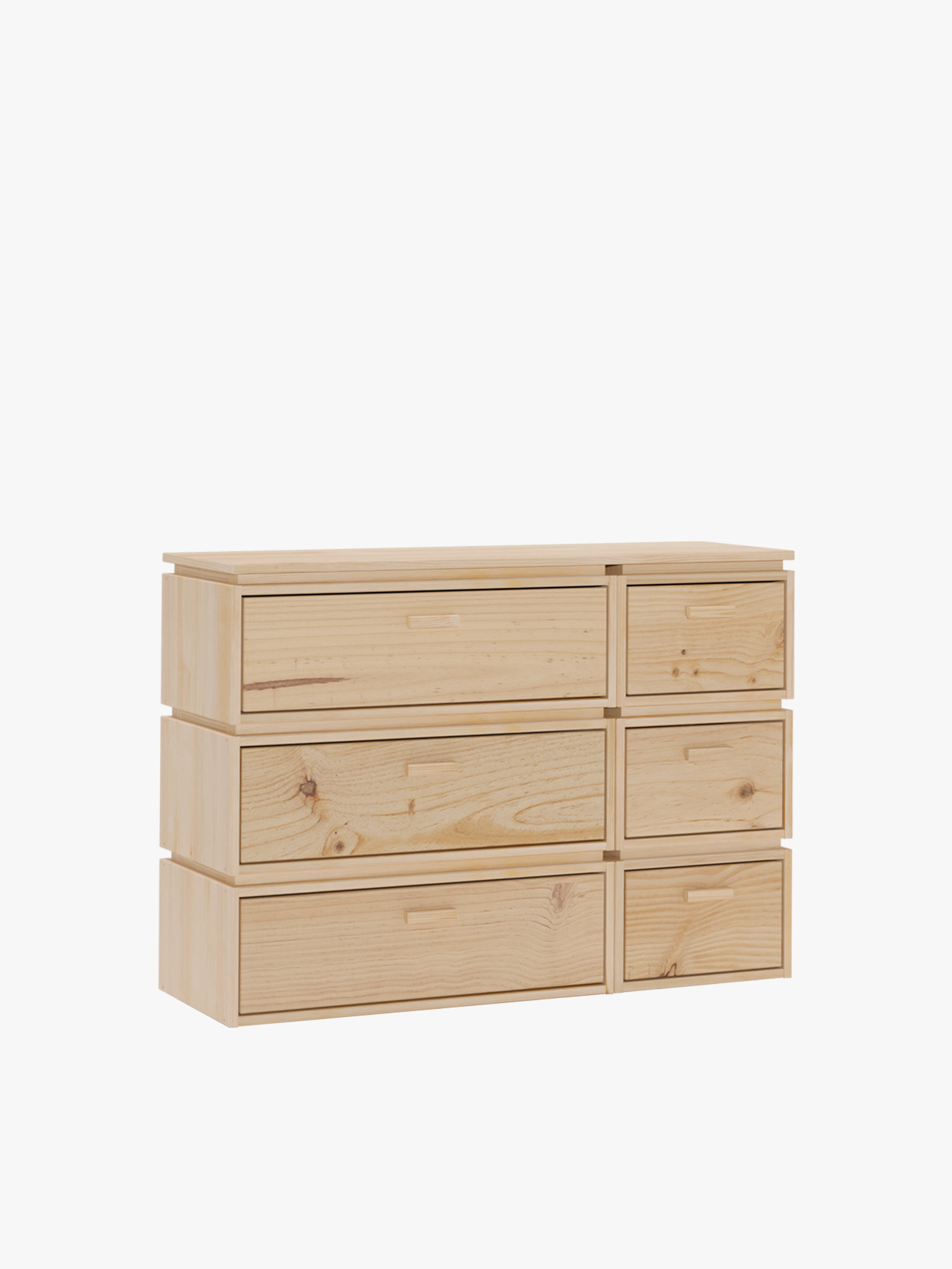 Cómoda doble de madera con 6 cajones 117x87 LIBE | LUFE