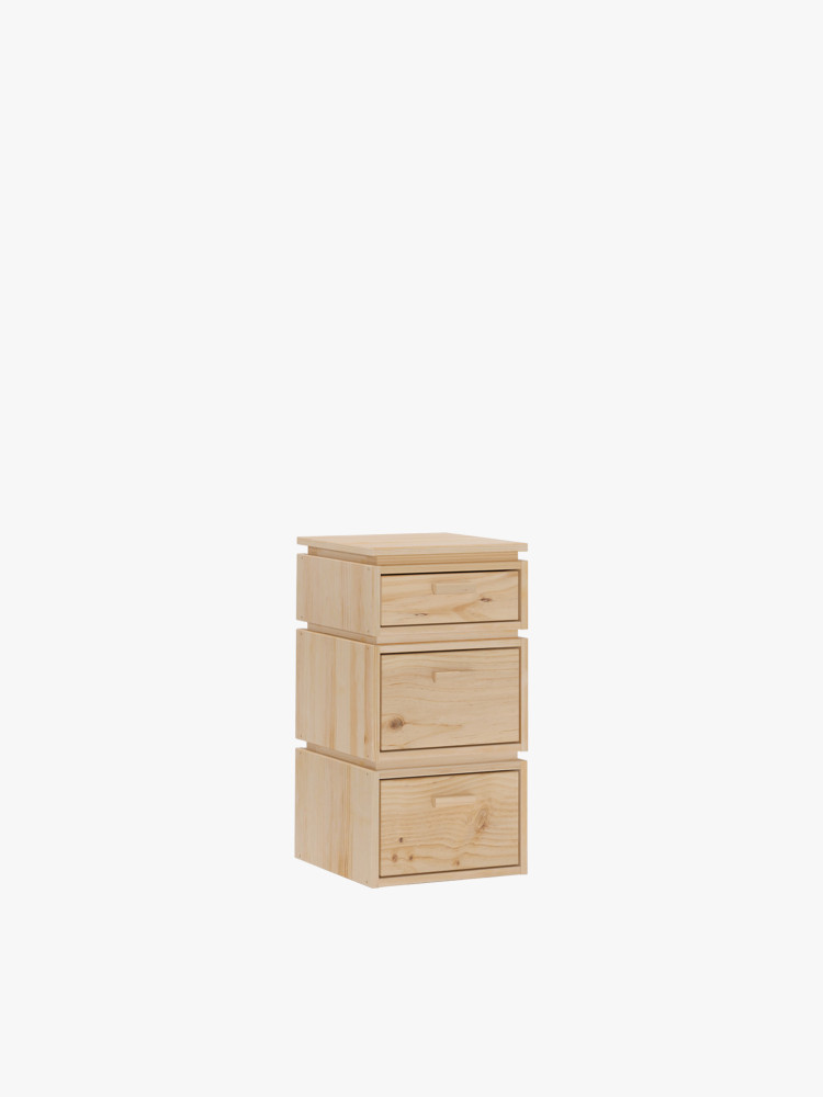 Cajonera columna de madera con 3 cajones 39x77 LIBE | LUFE