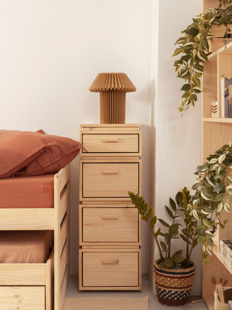 Cajonera columna de madera con 4 cajones 39x105 LIBE | LUFE 2