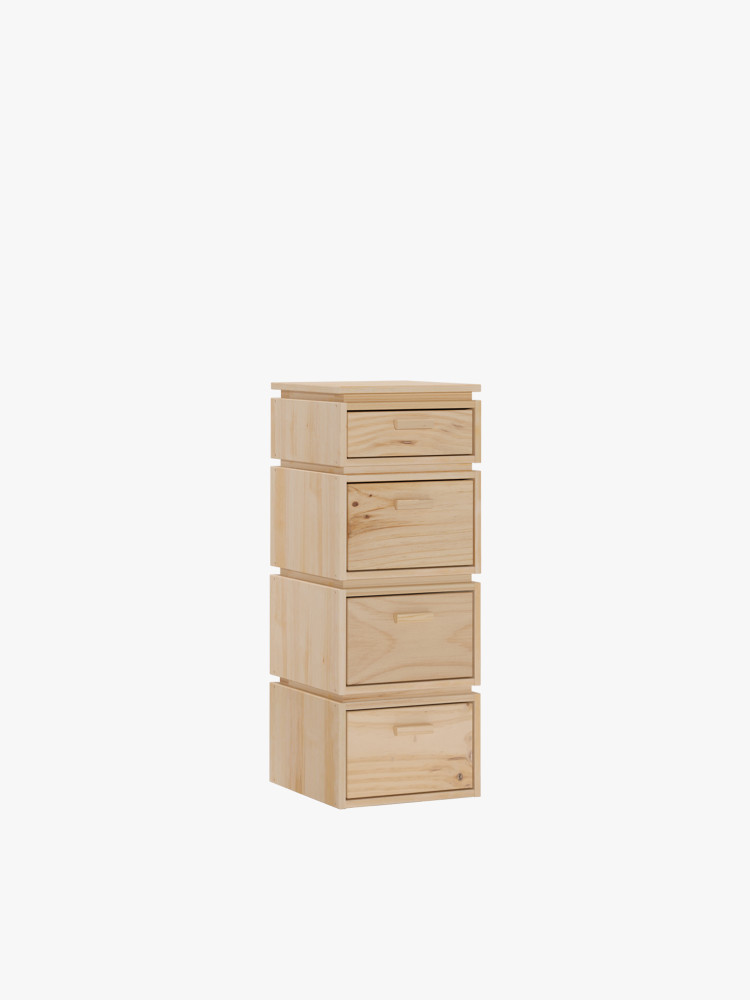 Cajonera columna de madera con 4 cajones 39x105 LIBE | LUFE