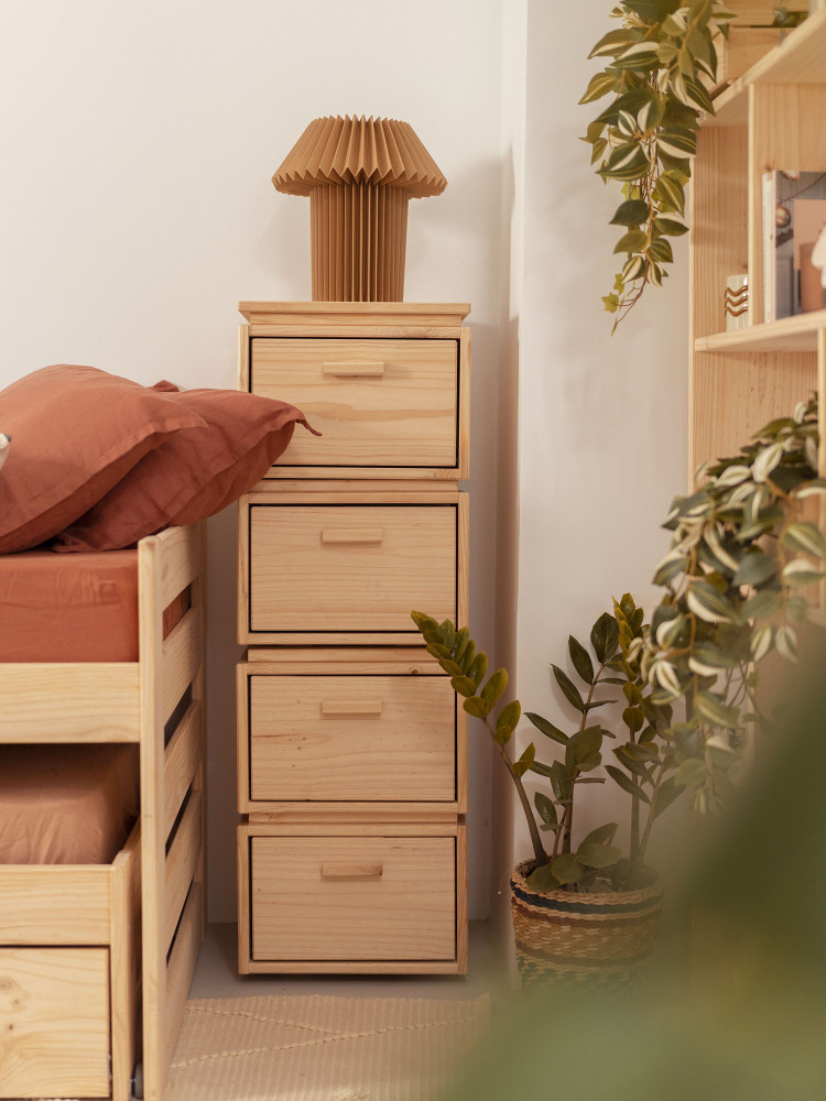Cajonera columna de madera con 4 cajones 39x115 LIBE | LUFE 2