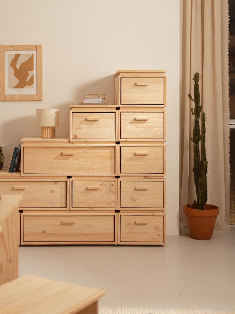 Cajonera columna de madera con 5 cajones 39x143 LIBE | LUFE 2