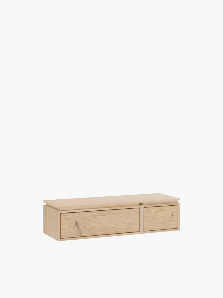 Mueble TV de madera natural 117x32 LIBE | LUFE