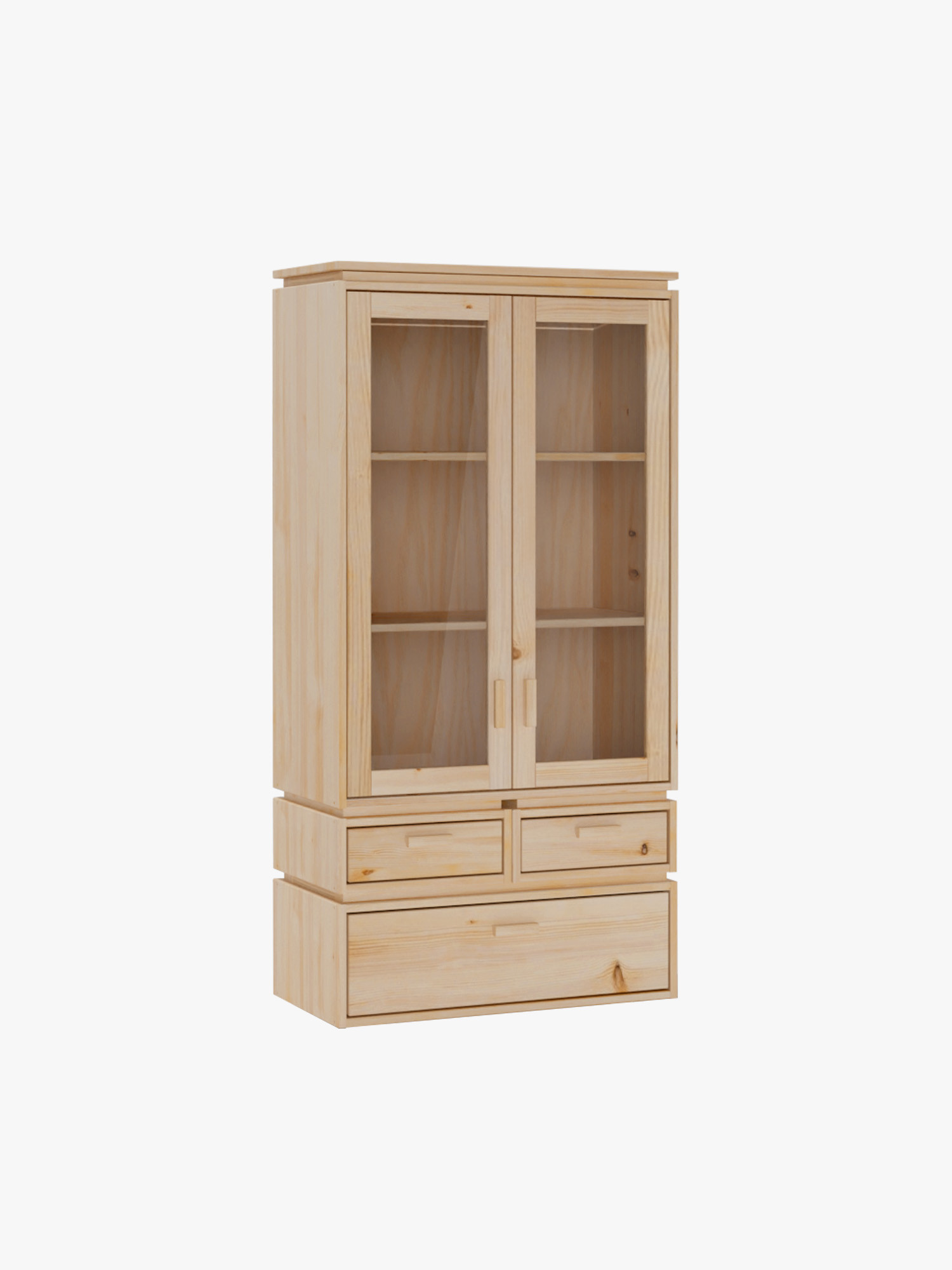 Vitrina expositora de cristal y madera con 3 cajones 78x161 LIBE | LUFE