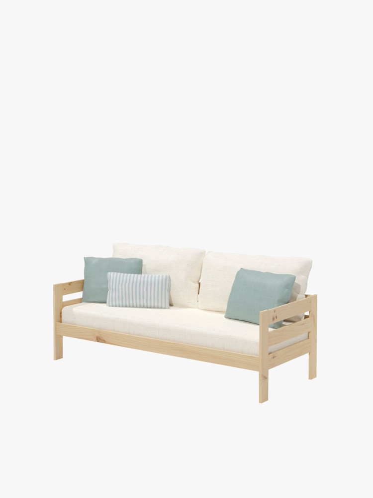 Diván individual de 90 cm de madera con respaldo | LUFE