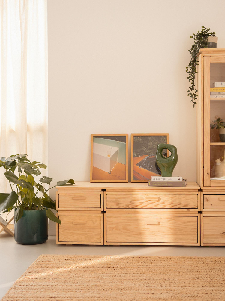Cómoda doble de madera con 4 cajones 117x49 LIBE | LUFE 2