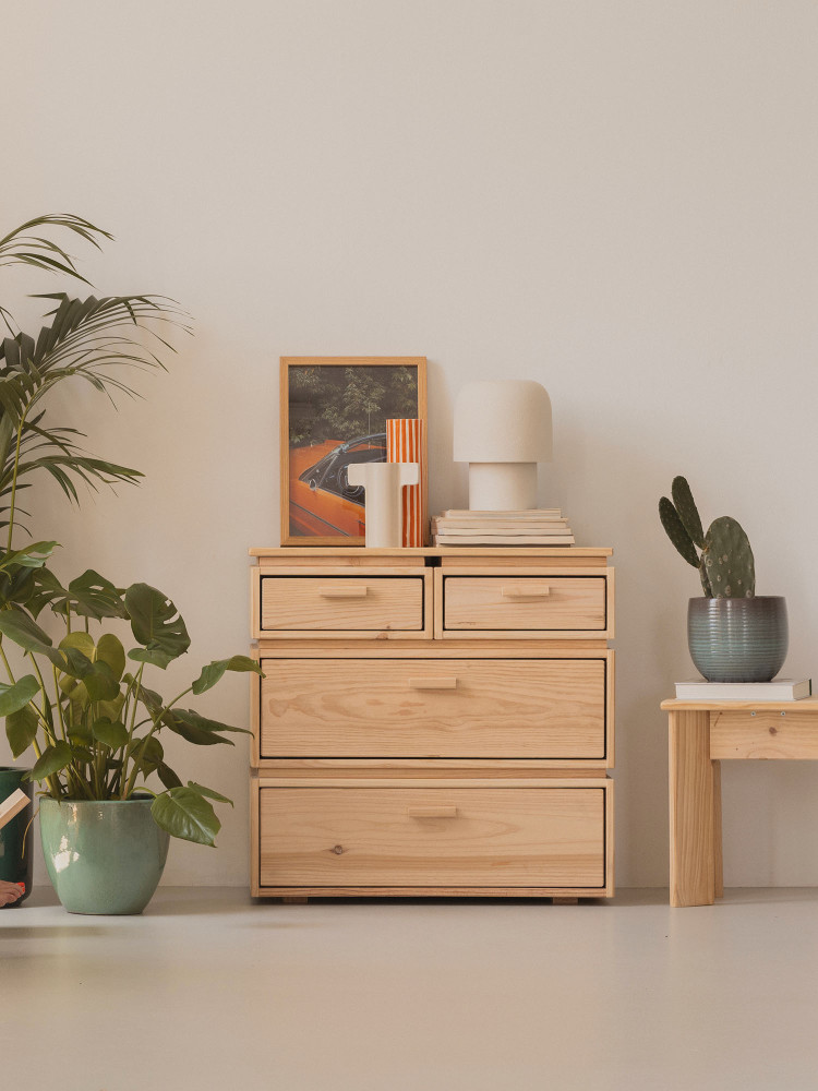 Cajonera de madera con 4 cajones 78x77 LIBE | LUFE 2